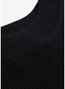 bonprix Žebrovaný svetr s lodičkovým výstřihem Černá