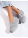 Shelvt Slip-on grey slip-on sneakers