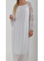 Enjoy Style Bílé dlouhé šaty ES2188