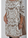 Enjoy Style Hnědo-bílé šaty ES2191
