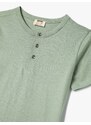 Koton Basic T-Shirt Round Neck Short Sleeved Buttoned Cotton