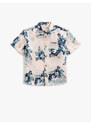 Koton Floral Short Sleeve Shirt with One Pocket Detailed