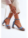 Kesi Džínové sandály na vysokém podpatku, Blue Pholia