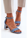 Kesi Džínové sandály na vysokém podpatku, Blue Pholia