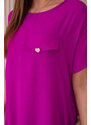 K-Fashion Oversized šaty s kapsami tmavě fialová