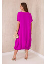 K-Fashion Oversized šaty s kapsami tmavě fialová