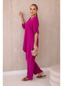 K-Fashion Sada halenky + kalhot s přívěskem tmavě fialová