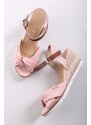 Tom Tailor Světle růžové platformové sandály 5390040007