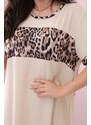 K-Fashion Šaty s leopardím potiskem béžový