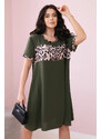 K-Fashion Šaty s leopardím potiskem khaki