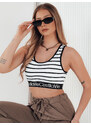 BASIC BÍLO-ČERNÝ PRUHOVANÝ CROP TOP SUNSEL Pruhovaný vzor