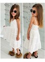 By Mini - butik Letní boho šaty z madeiry white
