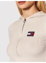 Tommy Hilfiger Béžová Mikina s Kapucí - Tommy Jeans