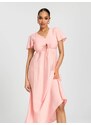 Sinsay - Midi šaty - pastelová růžová