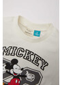 DEFACTO 2 piece Regular Fit Crew Neck Mickey & Minnie Licensed Woven Set