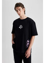 DEFACTO Oversize Fit Crew Neck Printed T-Shirt