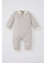 DEFACTO Baby Boy Newborn Polo Neck Long Sleeve Jumpsuit