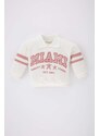 DEFACTO Baby Girl Polo Neck Printed Sweatshirt