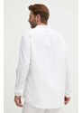 Košile BOSS pánská, bílá barva, relaxed, se stojáčkem, 50513768