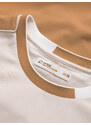 Ombre Clothing Pánské elastanové tričko s rukávy s límečkem - hnědé V1 OM-TSCT-0176