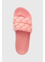 Pantofle Tommy Jeans TJW BRAIDED SLIDE dámské, růžová barva, EN0EN02450