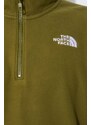 Sportovní mikina The North Face M 100 Glacier 1/4 Zip zelená barva, NF0A855WPIB1