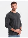 Ombre Clothing Nadčasové černé bavlněné tričko V4 LSWL-0103