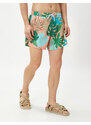 Koton Marine Shorts with a Tropical Print Tie Waist, Pocket Detailed.