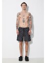 Plavkové šortky Neil Barrett All-Over Micro Bolts Swim Long Shorts černá barva, MY58026B-Y068-524N