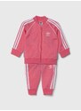 Dětská tepláková souprava adidas Originals růžová barva