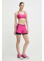 Tréninkové šortky Under Armour dámské, růžová barva, s potiskem, high waist