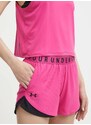 Tréninkové šortky Under Armour Play Up 3.0 růžová barva, s potiskem, medium waist