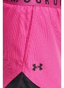 Tréninkové šortky Under Armour Play Up 3.0 růžová barva, s potiskem, medium waist