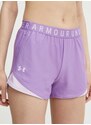 Tréninkové šortky Under Armour Play Up 3.0 fialová barva, s potiskem, medium waist