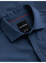 Ombre Clothing Pánské bavlněné tričko REGULAR z jednoduchého žerzeje - modré V1 OM-SHCS-0138