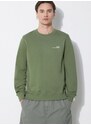 Bavlněná mikina A.P.C. sweat item pánská, zelená barva, hladká, COFBQ-H27608