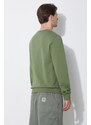 Bavlněná mikina A.P.C. sweat item pánská, zelená barva, hladká, COFBQ-H27608