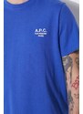 Bavlněné tričko A.P.C. t-shirt raymond s aplikací, COEZC-H26840