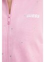 Mikina Guess SKYLAR dámská, růžová barva, s aplikací, V4GQ06 K8802