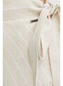 Lněná sukně Pepe Jeans EFFIE béžová barva, midi, áčková, PL901125