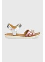 Dětské kožené sandály Shoo Pom GOA TOUCAN stříbrná barva