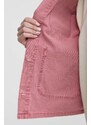 Bavlněná bunda Superdry růžová barva