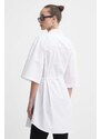 Bavlněná košile HUGO bílá barva, relaxed, s klasickým límcem, 50512828