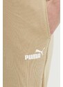 Tepláky Puma béžová barva, hladké, 586843