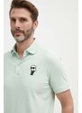 Polo tričko Karl Lagerfeld tyrkysová barva, 542221.745022