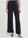 Kalhoty Lauren Ralph Lauren dámské, černá barva, jednoduché, high waist, 200807573