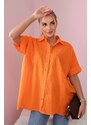 Kesi Bavlněná košile s krátkým rukávem oranžové barvy