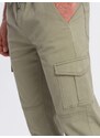 Ombre Clothing Trendy khaki jogger kalhoty V1 PAJO-0123