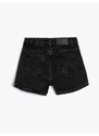 Koton Mini Denim Shorts Stone Printed Pocket Cotton