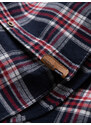 Ombre Clothing Pánská flanelová košile s kapsami na knoflíky - červená a tmavě modrá OM-SHCS-0137